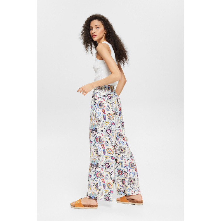 PANTALÓN ANCHO ESTAMPADO MUJER ESPRIT