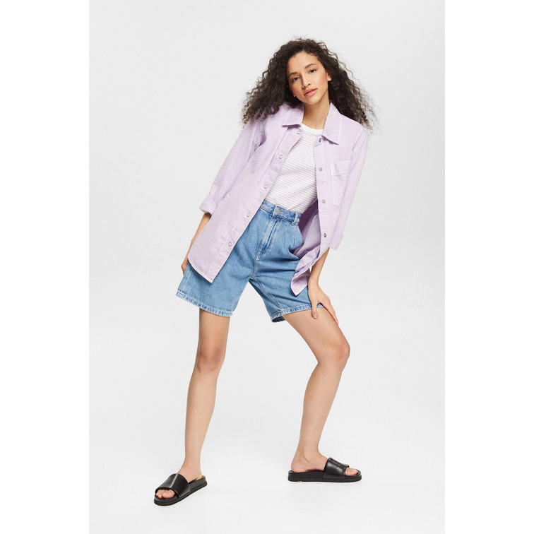 SHORT VAQUERO CON PLIEGUES EN LA CINTURA MUJER ESPRIT