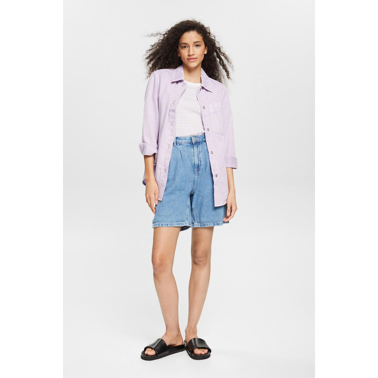 SHORT VAQUERO CON PLIEGUES EN LA CINTURA MUJER ESPRIT