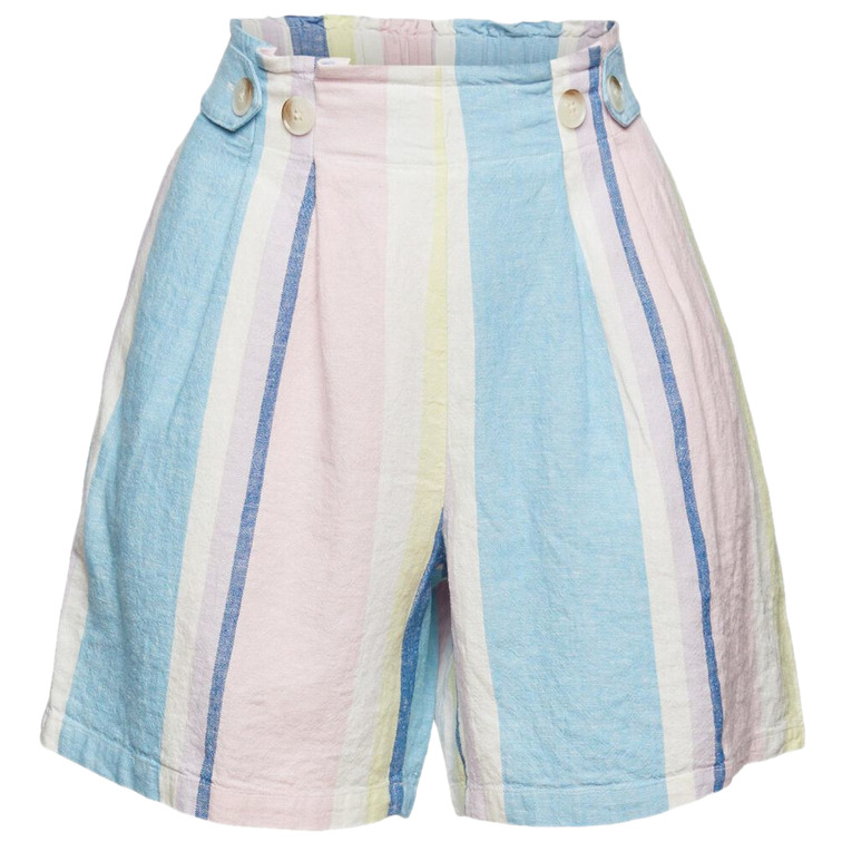 SHORT A RAYAS EN MEZCLA DE LINO MUJER ESPRIT