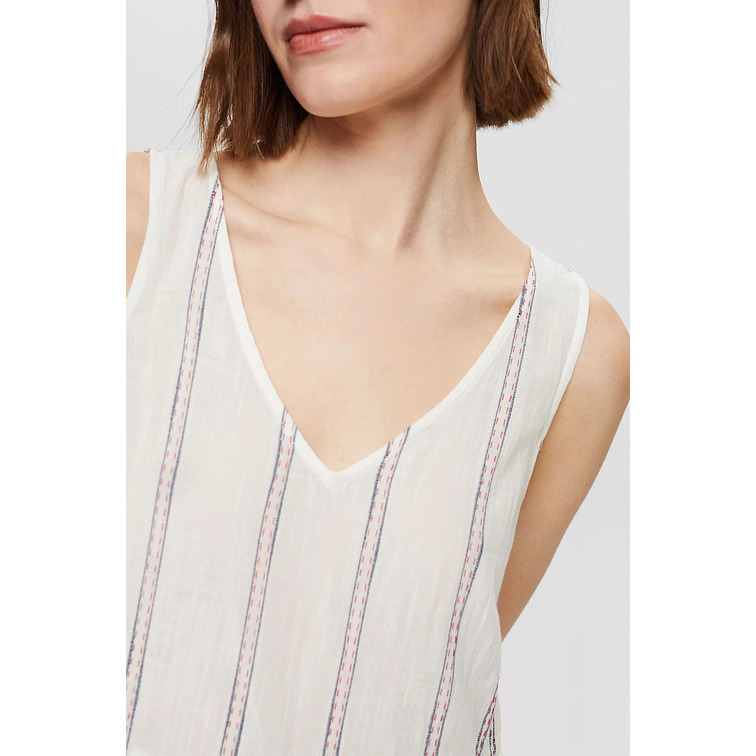 VESTIDO MIDI CON RAYAS BORDADAS MUJER ESPRIT