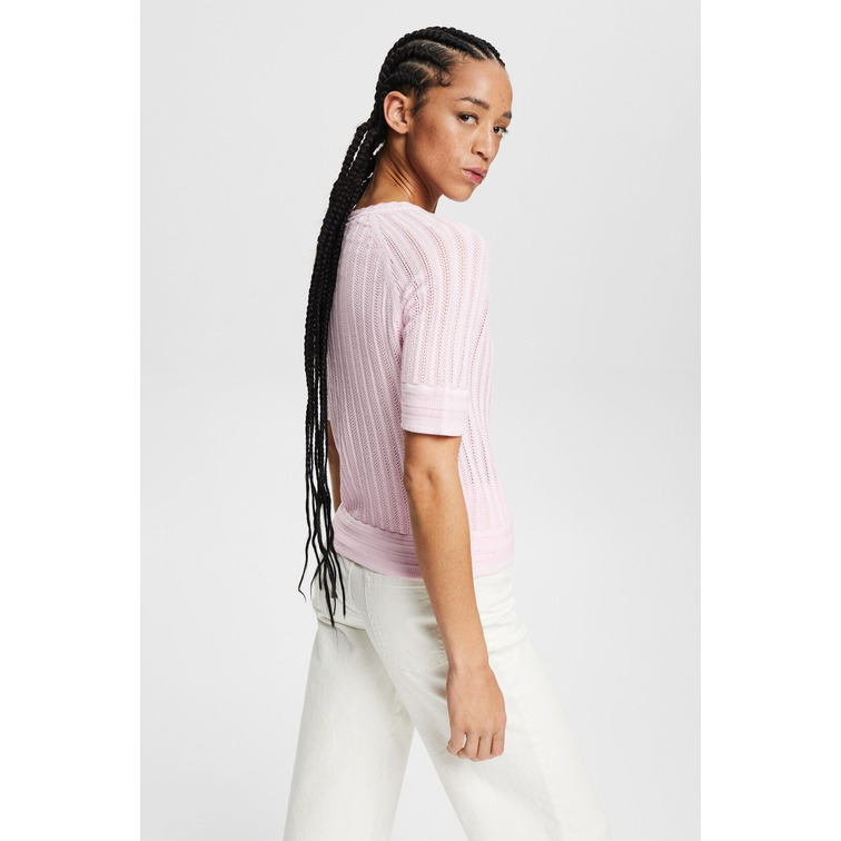JERSEY DE GANCHILLO DE MANGA CORTA MUJER ESPRIT