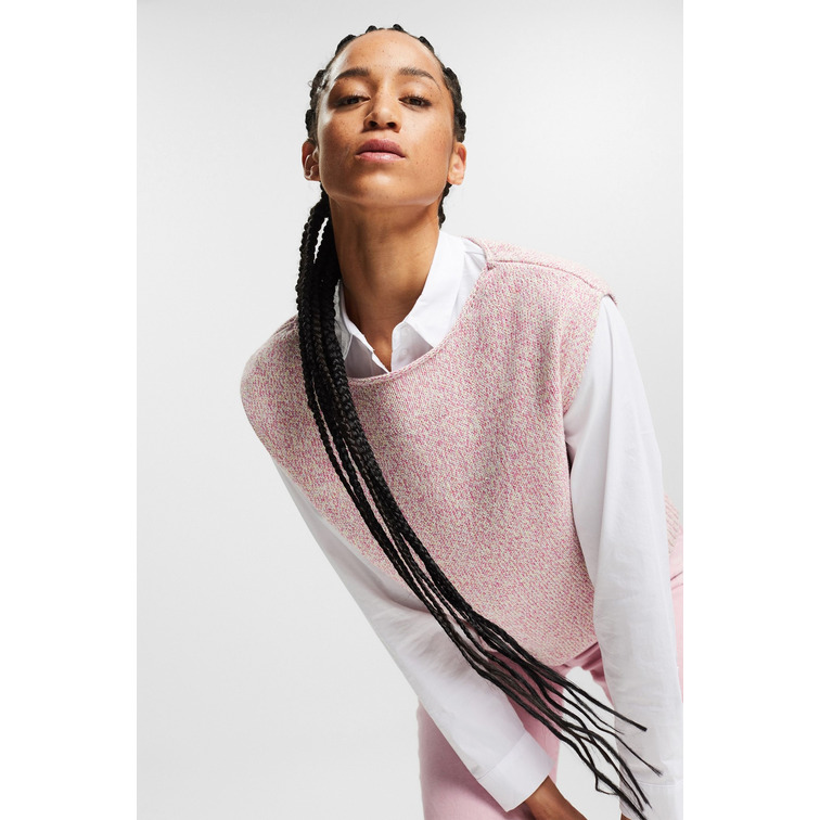 CHALECO CON EFECTO JASPEADO DE COLORES MUJER ESPRIT