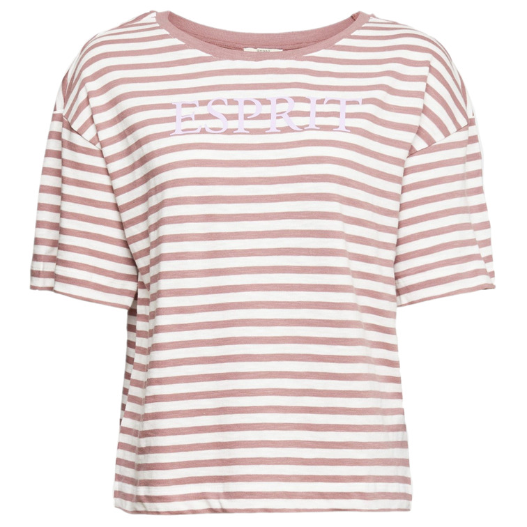 CAMISETA A RAYAS CON LOGO ESTAMPADO MUJER ESPRIT