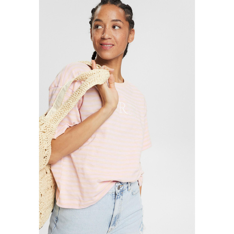 CAMISETA A RAYAS CON LOGO BORDADO MUJER ESPRIT