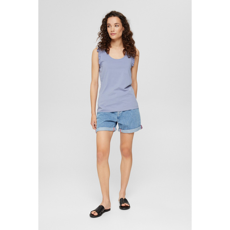 CAMISETA CON VOLANTE EN LA MANGA MUJER ESPRIT
