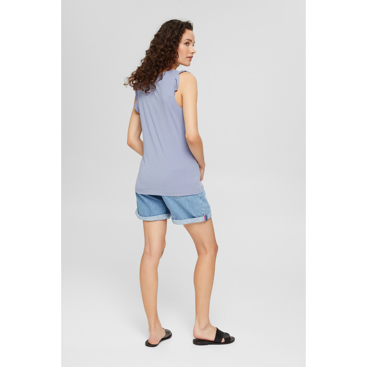 CAMISETA CON VOLANTE EN LA MANGA MUJER ESPRIT