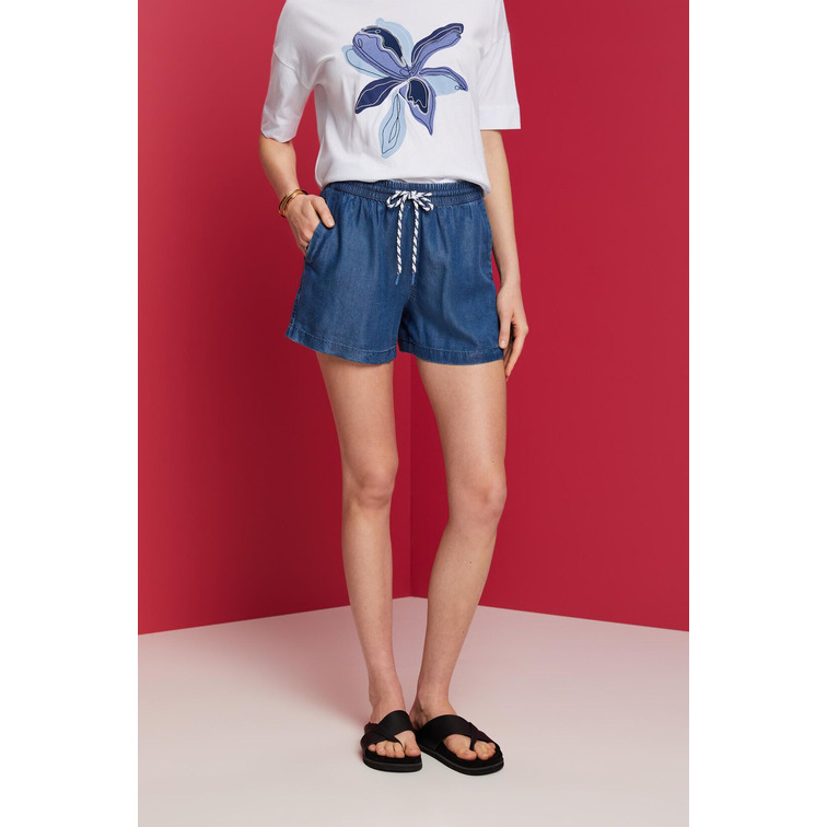 PANTALÓN CORTO VAQUERO EN LYOCELL MUJER ESPRIT