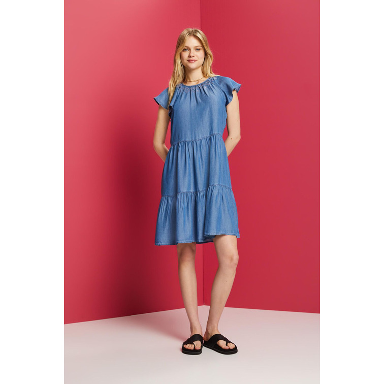 VESTIDO CORTO CON ACABADO VAQUERO MUJER ESPRIT