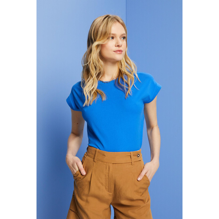 CAMISETA BÁSICA CON CUELLO REDONDO MUJER ESPRIT