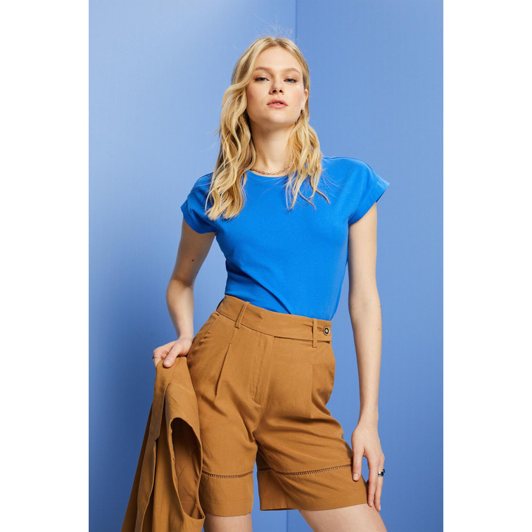 CAMISETA BÁSICA CON CUELLO REDONDO MUJER ESPRIT