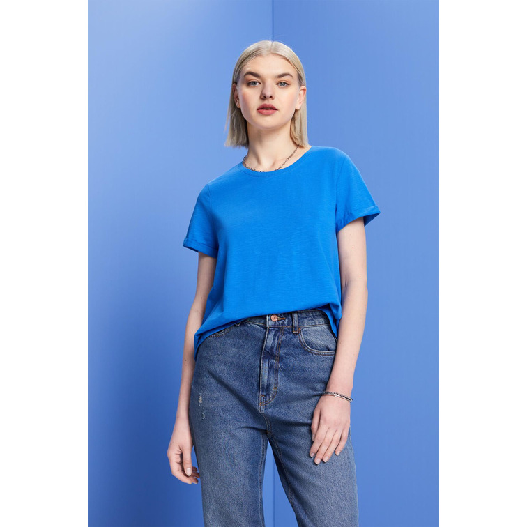 CAMISETA BÁSICA CON CUELLO REDONDO MUJER ESPRIT