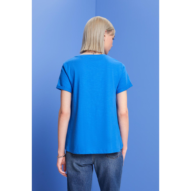 CAMISETA BÁSICA CON CUELLO REDONDO MUJER ESPRIT