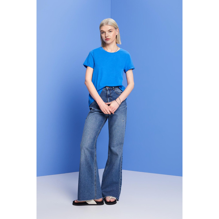 CAMISETA BÁSICA CON CUELLO REDONDO MUJER ESPRIT