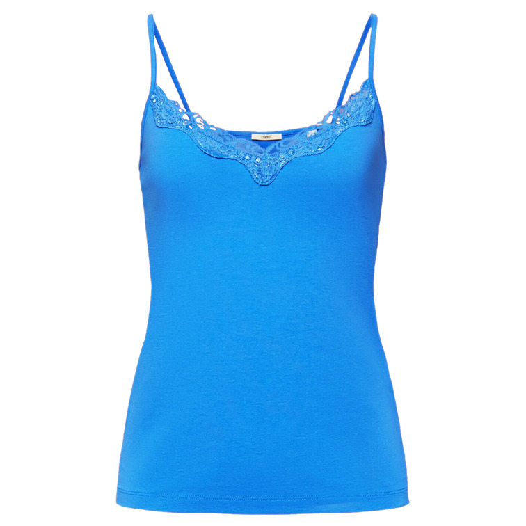 TOP DE TEJIDO JERSEY CON ENCAJE MUJER ESPRIT