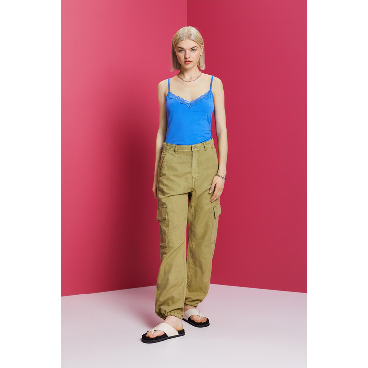 TOP DE TEJIDO JERSEY CON ENCAJE MUJER ESPRIT
