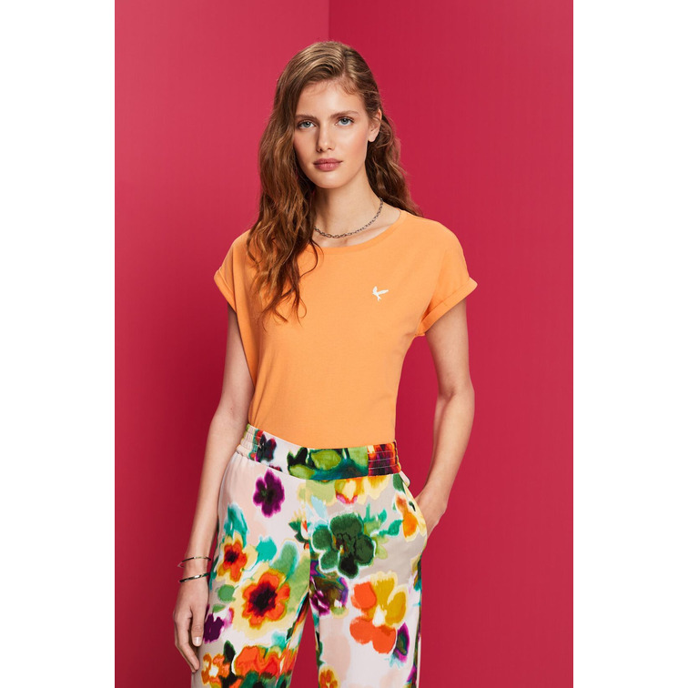 CAMISETA BÁSICA CON BORDADO MUJER ESPRIT