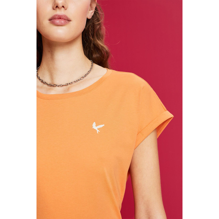CAMISETA BÁSICA CON BORDADO MUJER ESPRIT