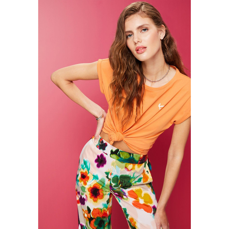 CAMISETA BÁSICA CON BORDADO MUJER ESPRIT
