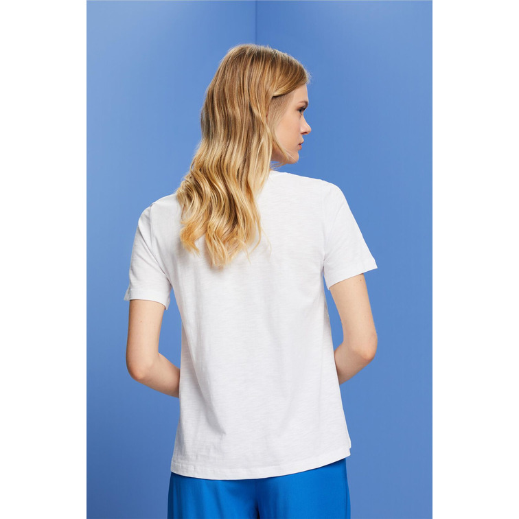 CAMISETA CON BORDADO FLORAL MUJER ESPRIT