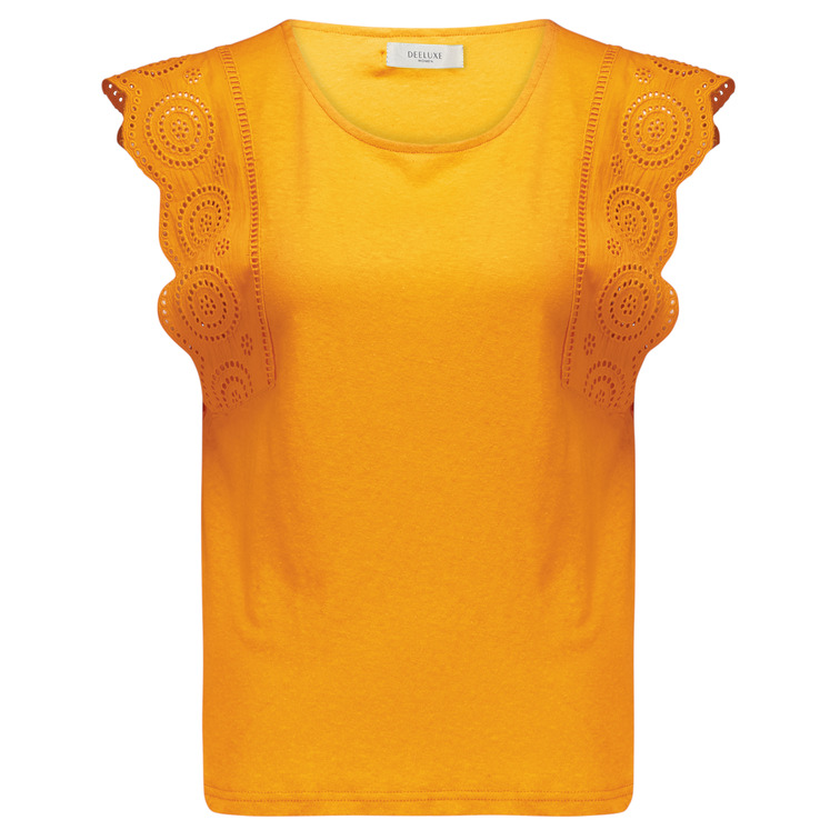 BLUSA MUJER DEELUXE CON VOLANTES CALADOS