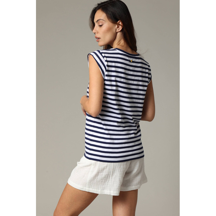 CAMISETA A RAYAS MUJER DEELUXE CORAZÓN BORDADO