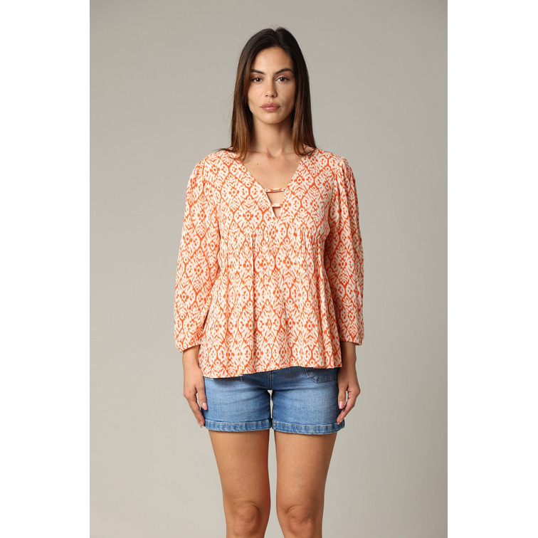BLUSA MUJER DEELUXE ESTAMPADO ETNICO