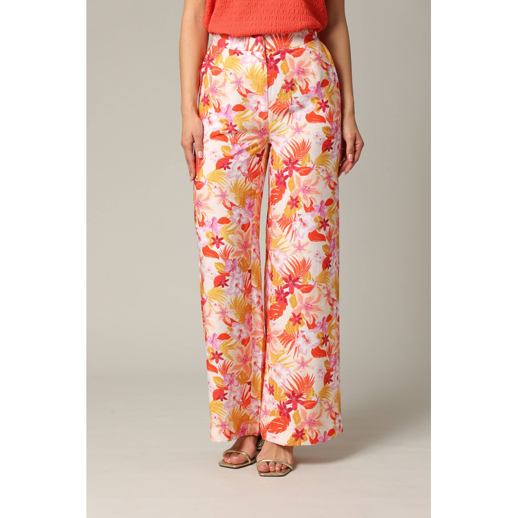 PANTALÓN FLUIDO MUJER DEELUXE ESTAMPADO TROPICAL