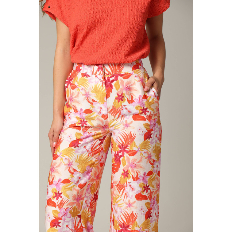 PANTALÓN FLUIDO MUJER DEELUXE ESTAMPADO TROPICAL