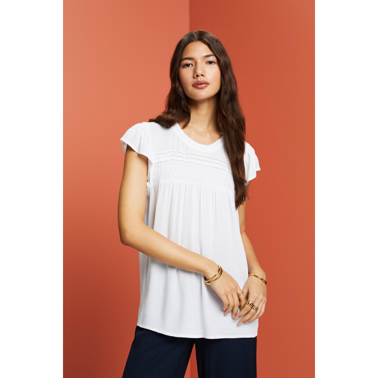 BLUSA DE MANGA CORTA DE PLUMETI MUJER ESPRIT