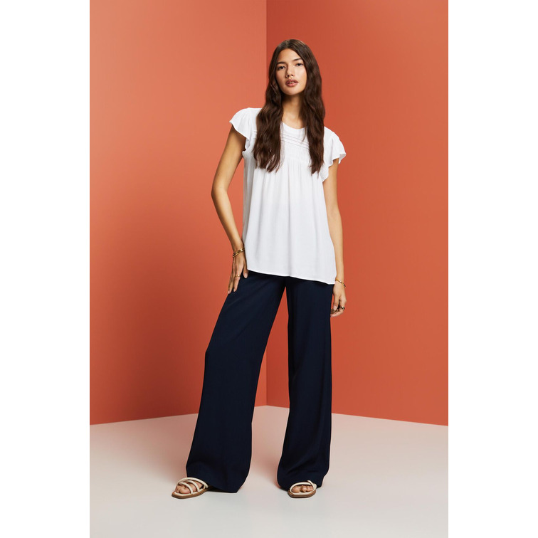 BLUSA DE MANGA CORTA DE PLUMETI MUJER ESPRIT