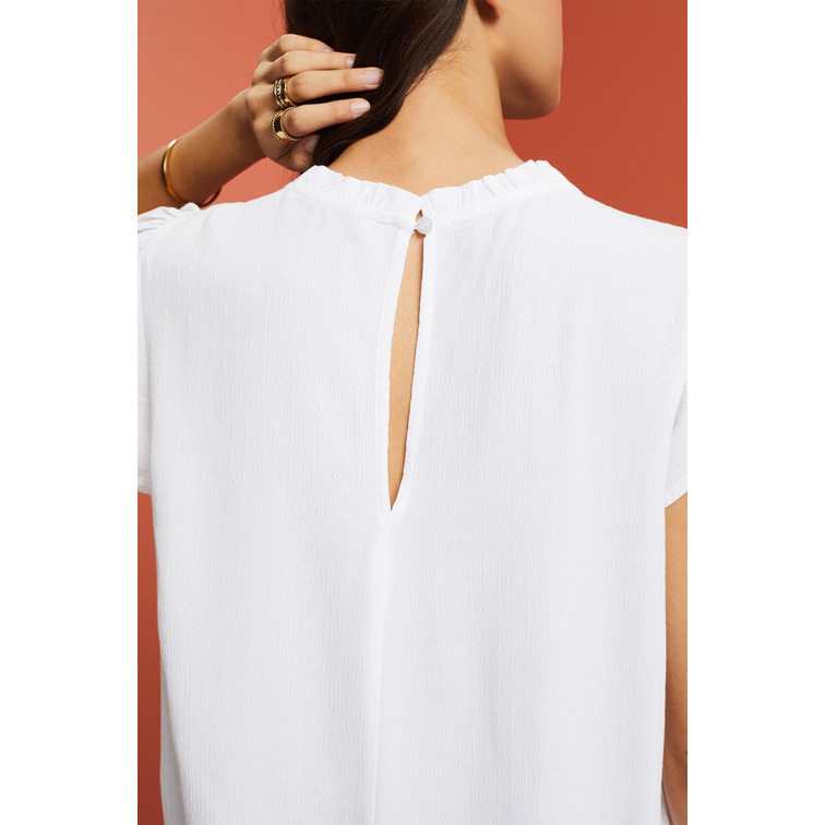 BLUSA DE MANGA CORTA DE PLUMETI MUJER ESPRIT