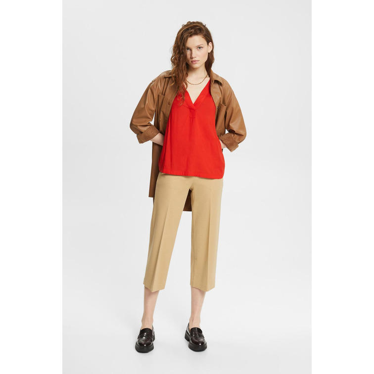 BLUSA CON CUELLO EN PICO MUJER ESPRIT