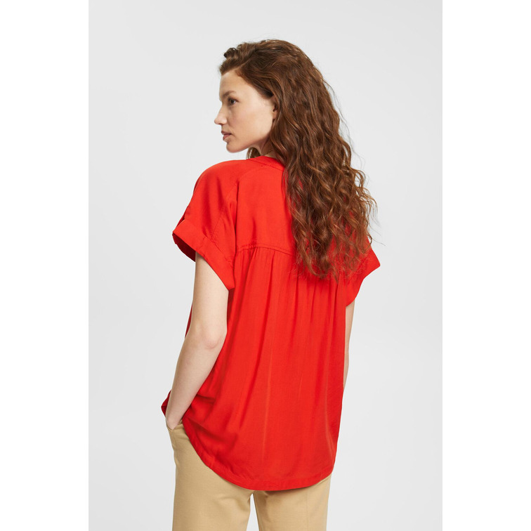 BLUSA CON CUELLO EN PICO MUJER ESPRIT