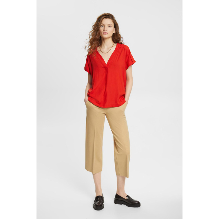 BLUSA CON CUELLO EN PICO MUJER ESPRIT