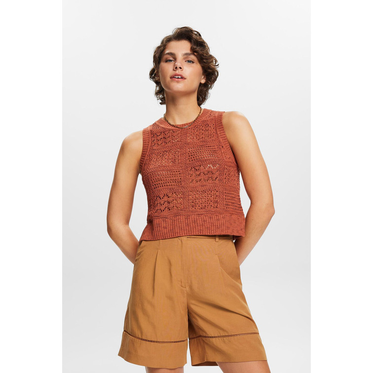 CHALECO DE PUNTO CALADO MUJER ESPRIT