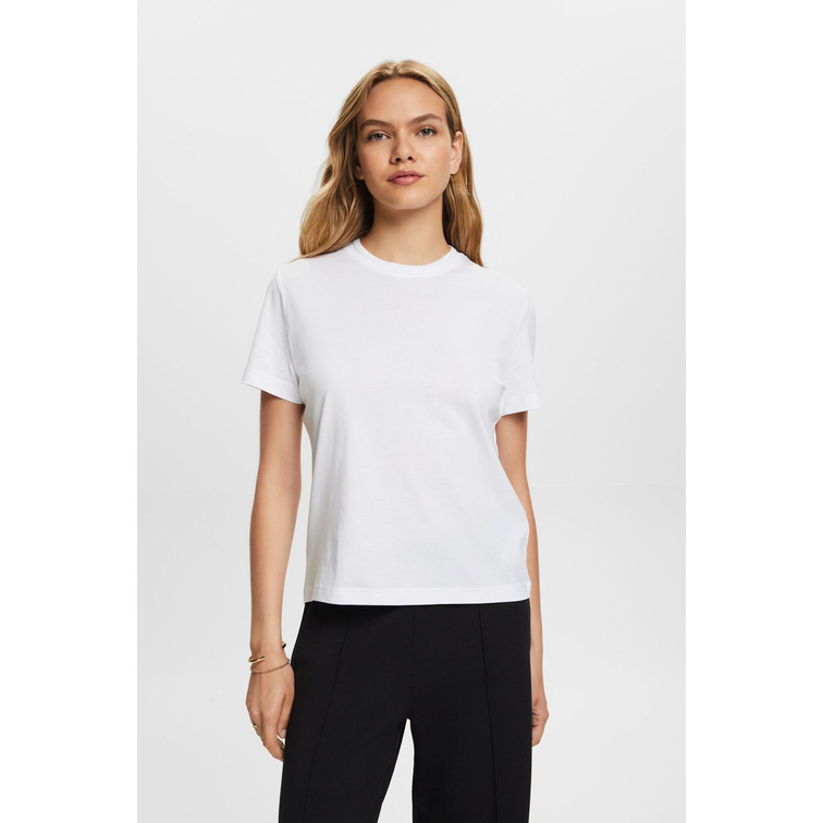CAMISETA BÁSICA CON ESCOTE REDONDO MUJER ESPRIT