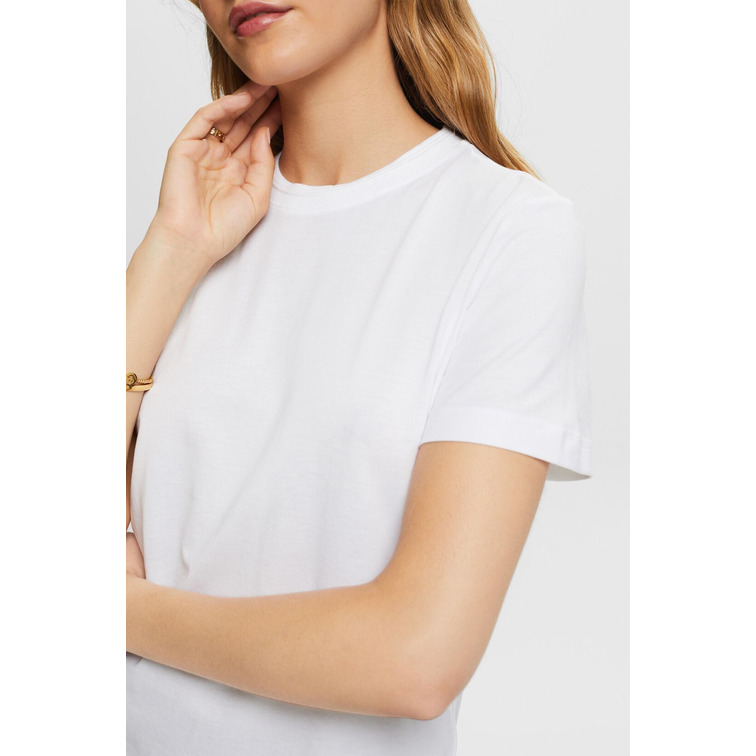 CAMISETA BÁSICA CON ESCOTE REDONDO MUJER ESPRIT