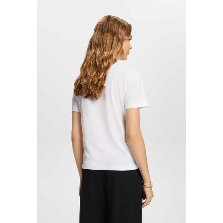 CAMISETA BÁSICA CON ESCOTE REDONDO MUJER ESPRIT