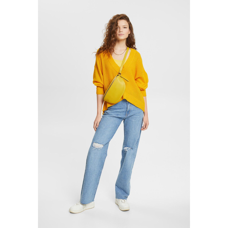 JERSEY CON CUELLO PICO EN MEZCLA DE LANA MUJER ESPRIT