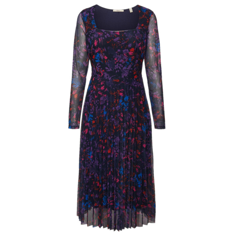 VESTIDO MIDI DE MALLA ESTAMPADO MUJER ESPRIT