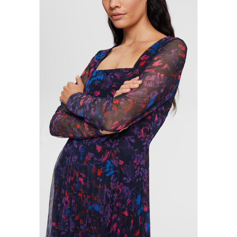 VESTIDO MIDI DE MALLA ESTAMPADO MUJER ESPRIT