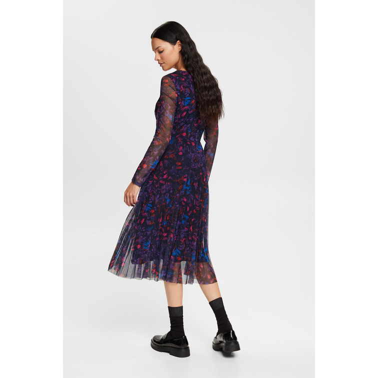 VESTIDO MIDI DE MALLA ESTAMPADO MUJER ESPRIT