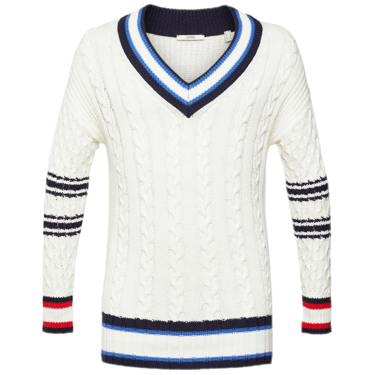 JERSEY DE PUNTO CON CUELLO EN PICO MUJER ESPRIT