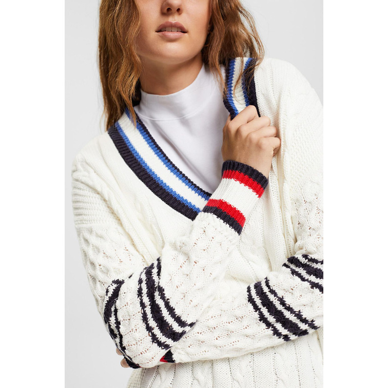 JERSEY DE PUNTO CON CUELLO EN PICO MUJER ESPRIT