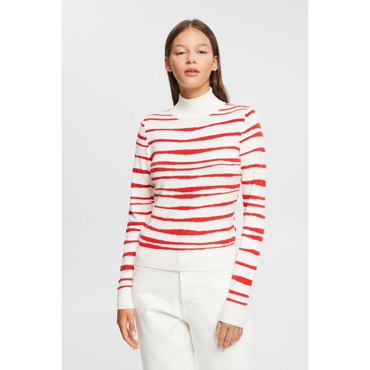 JERSEY DE RAYAS CON CUELLO ALTO MUJER ESPRIT