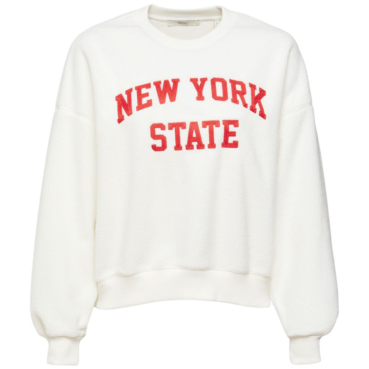 SUDADERA DE BORREGUILLO ESTILO UNIVERSITARIO MUJER ESPRIT