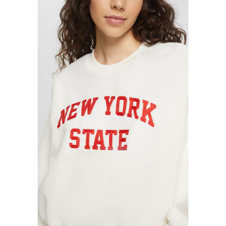 SUDADERA DE BORREGUILLO ESTILO UNIVERSITARIO MUJER ESPRIT