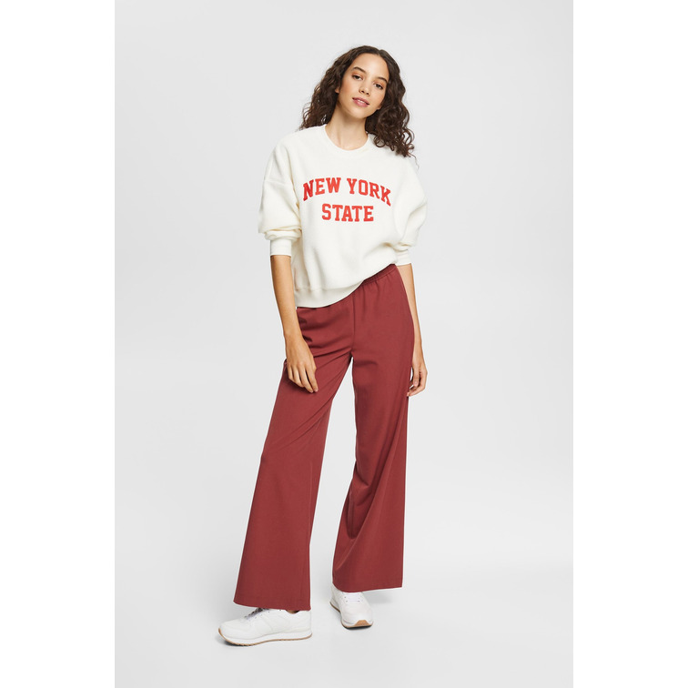 SUDADERA DE BORREGUILLO ESTILO UNIVERSITARIO MUJER ESPRIT