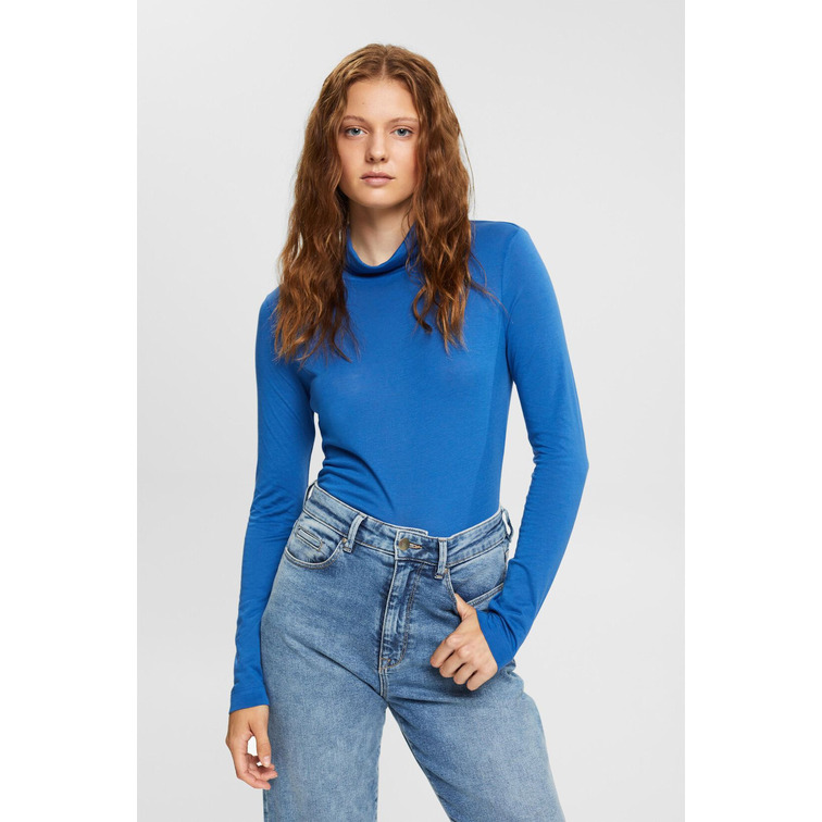 CAMISETA DE MANGA LARGA CON CUELLO ALTO MUJER ESPRIT